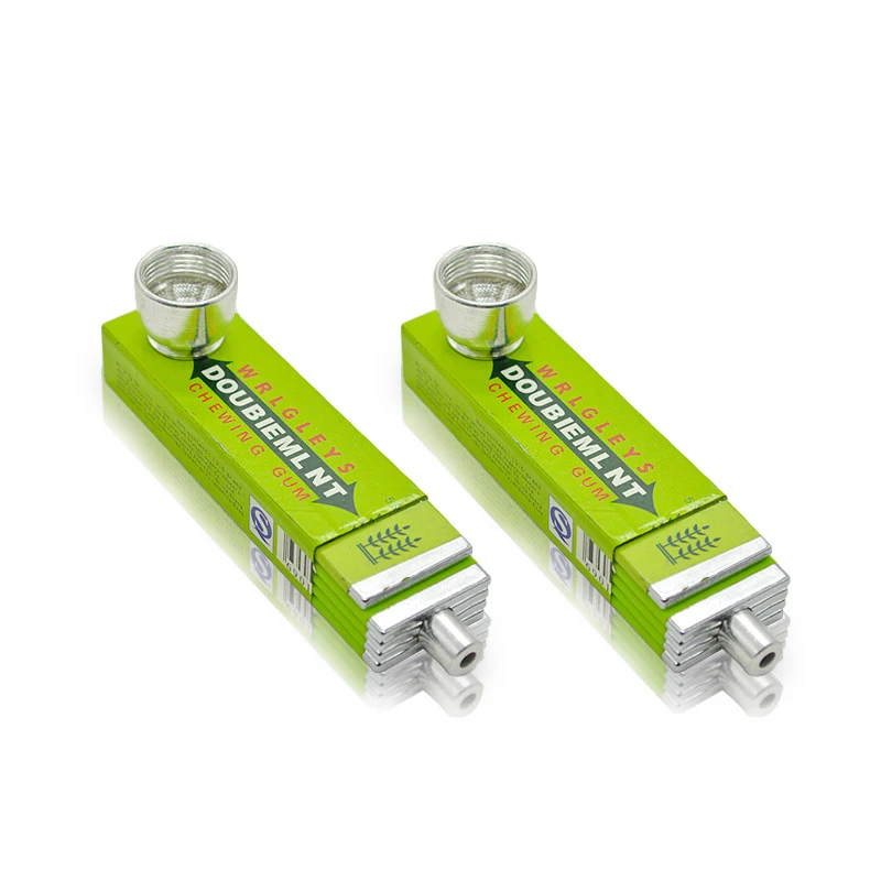 Chewing Gum Shape Weed Metal Smoking Pipe Rasta Novelty Creative Mouthpiece Alloy tobacco Novelty Items Gift Herb Tobacco Pipe