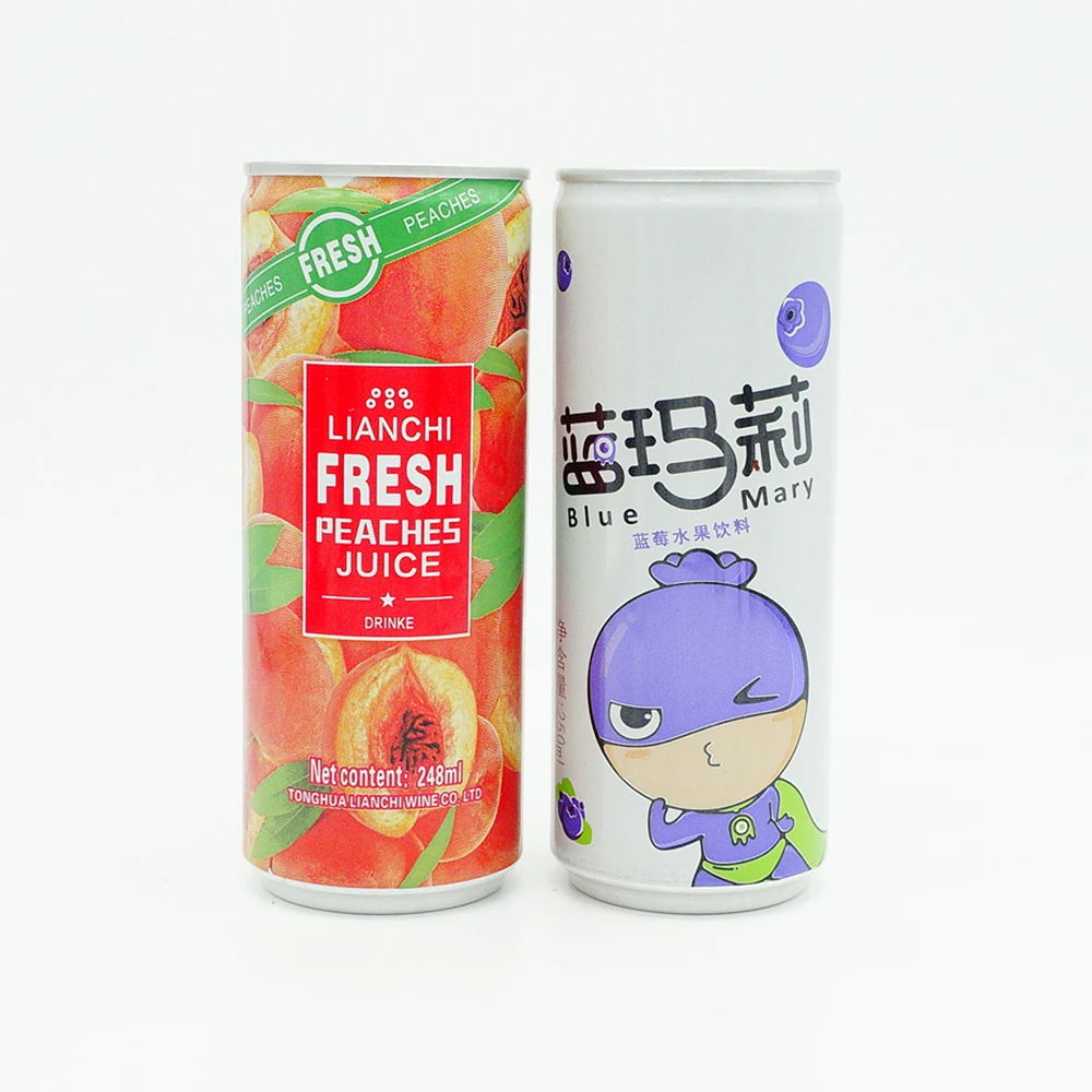 Empty aluminum pop cans sleek 269ml for beer, soda pop, aerated water, coconut, cold coffee