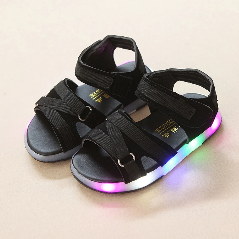 Оптовая продажа костюмы для маленьких мальчиков washablesandal обувь с подсветкой; Обувь малышей и детей постарше летние противоскользящие дышащие женские
