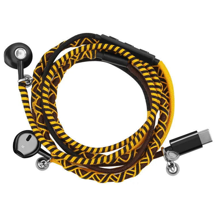 URIZONS high quality by type c wired headphone Headset Bass Sport 3D Sound Type C Wired Earphone For Samsung