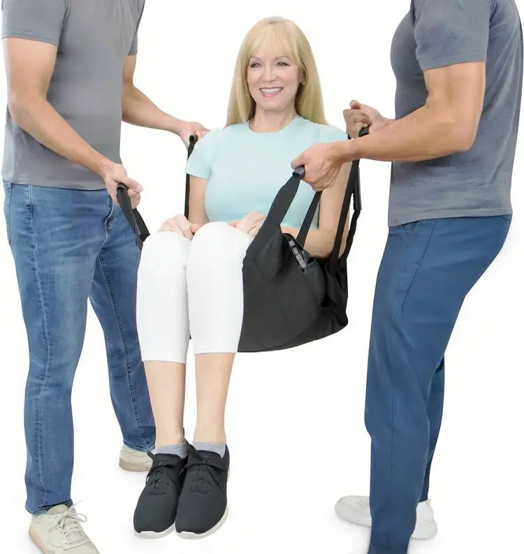 Portable medical safety patient transfer lift sling for wheelchair