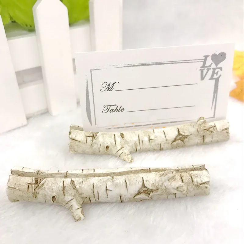 
Rustic Themed Wedding Favors Emulational Birch Place Card Holder Birthday Party Table Name Holders 