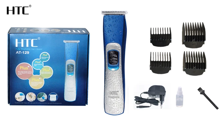 HTC AT-129 IPX7 Fully Washable Hair clipper Stainless Steel Cover Hair Cutting Electric Hair Trimmers