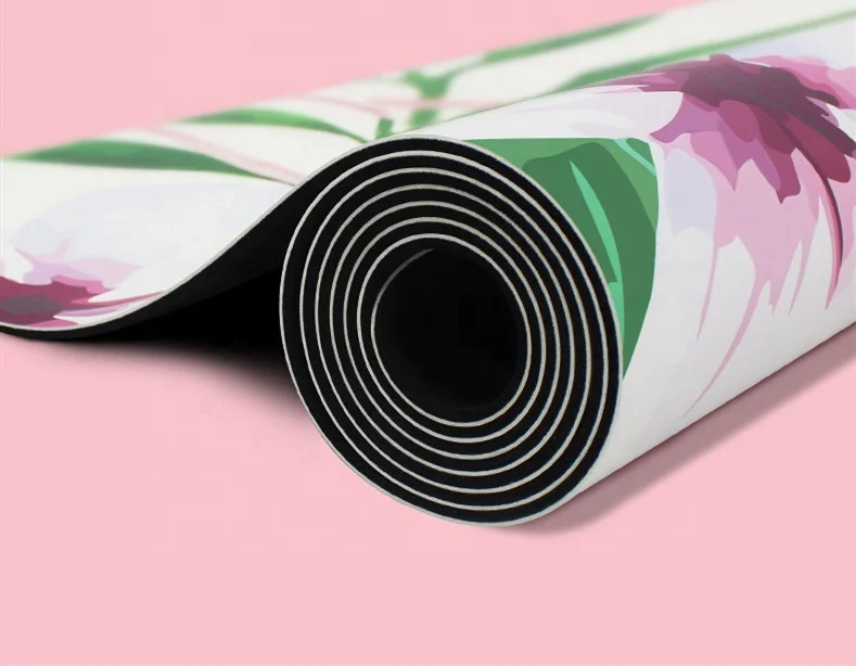 BSCI Factory Sport Aids Single Color Available Custom Design Print PU Travel Yoga Mat