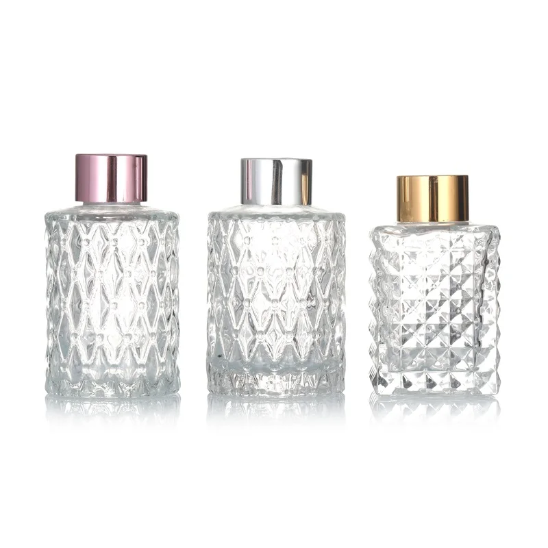 High Quality Empty New Trend Wholesale 50 ml 100 ml 150 ml 200 ml Big Elegant Reed Diffuser Bottle with Lids