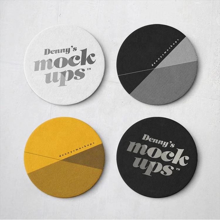 Factory OEM ODM recycled material coaster with logo absorbent papers roll coated art paper