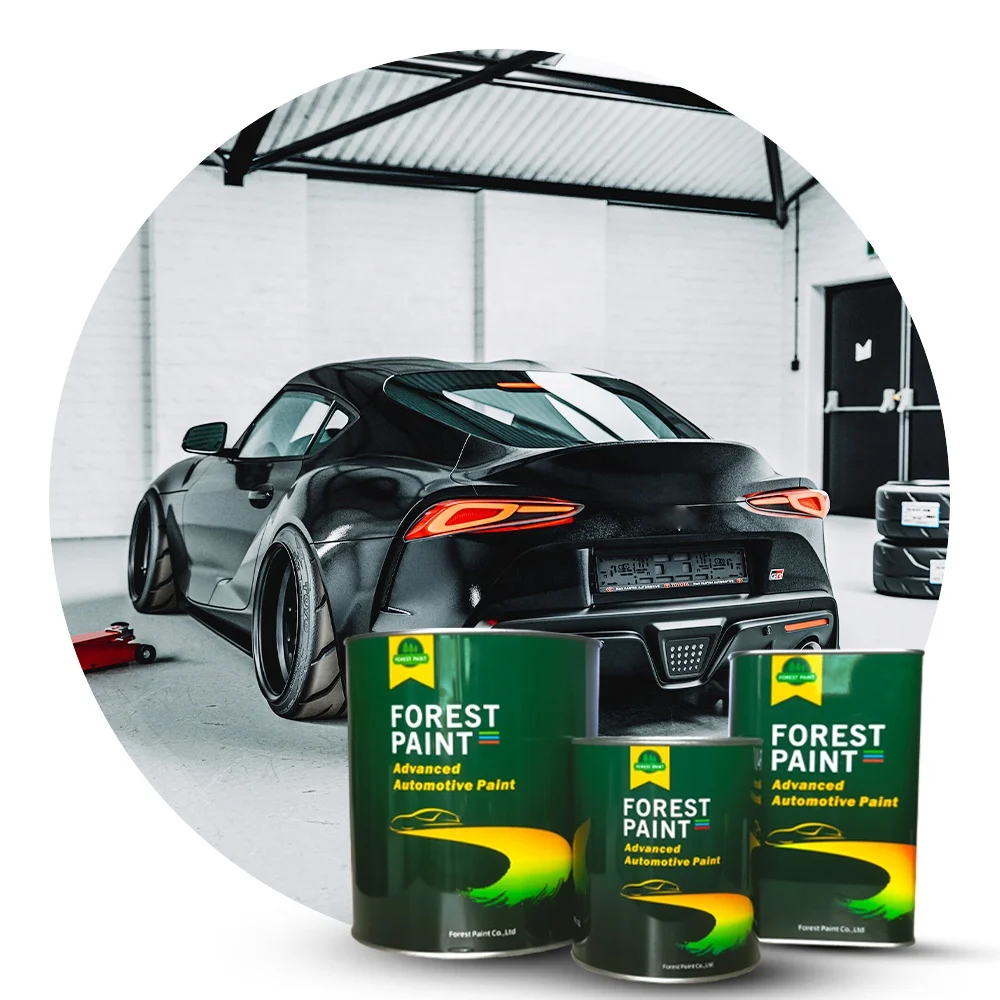 Forest Car Paint Manufactures Low VOC Acrylic Resin Black Color Paints For Auto body Automotive Refinishes Repair Shop
