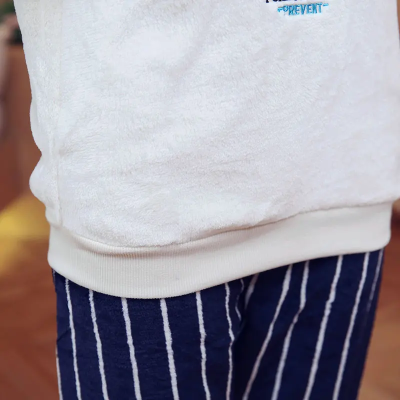 New product winter 2 pieces set best selling Lovely cartoon soft flannel fleece pajamas women Thermal