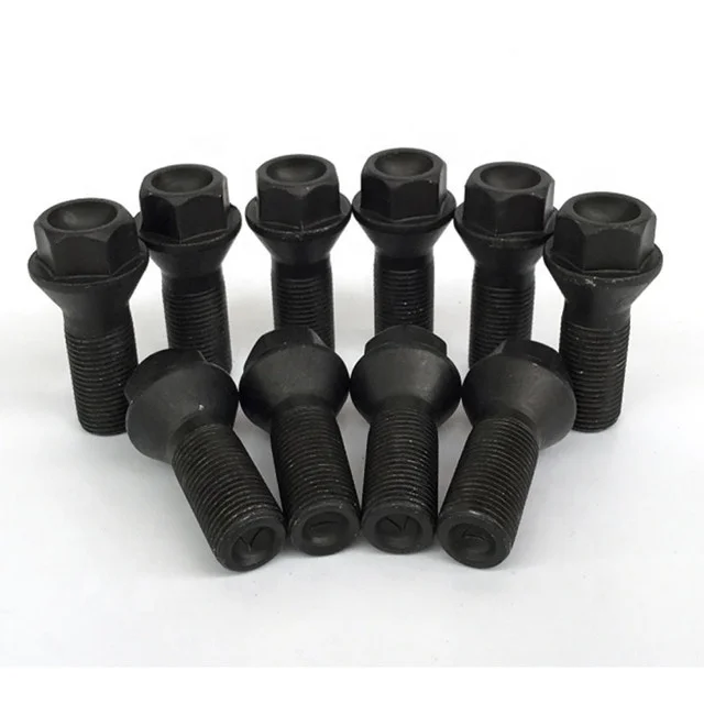 Grade 10.9 12.9 Wheel Hub Bolts For Truck And Trailer M12 M14 M22 Chrome  Heavy Truck Bolt And Nut Carbon Steel Wheel Lug Bolt