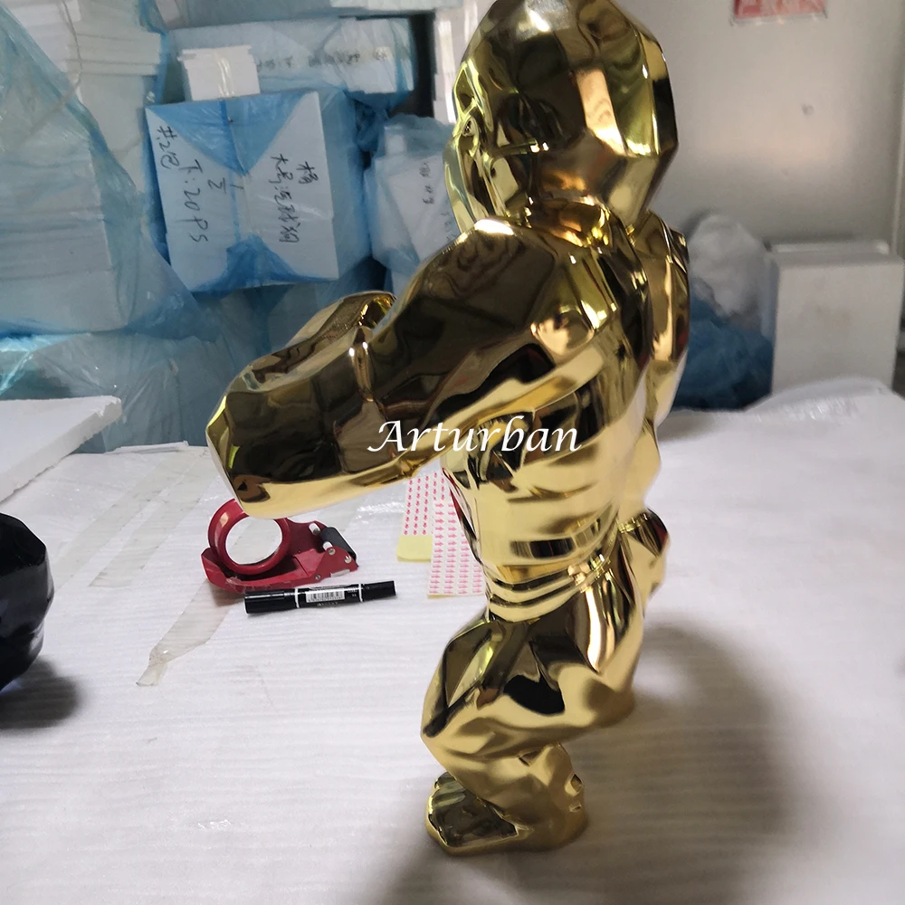 geometric home decoration gorilla statue King kong sculpture