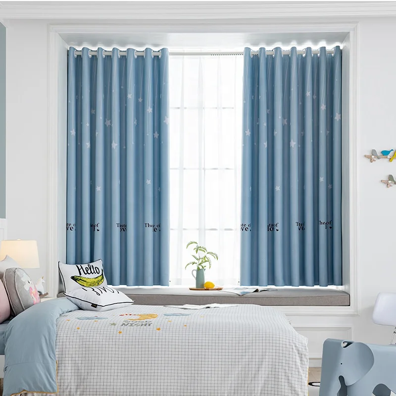 
Hot Sale ready made plant flower Printing Blackout Window Living Room Curtains 