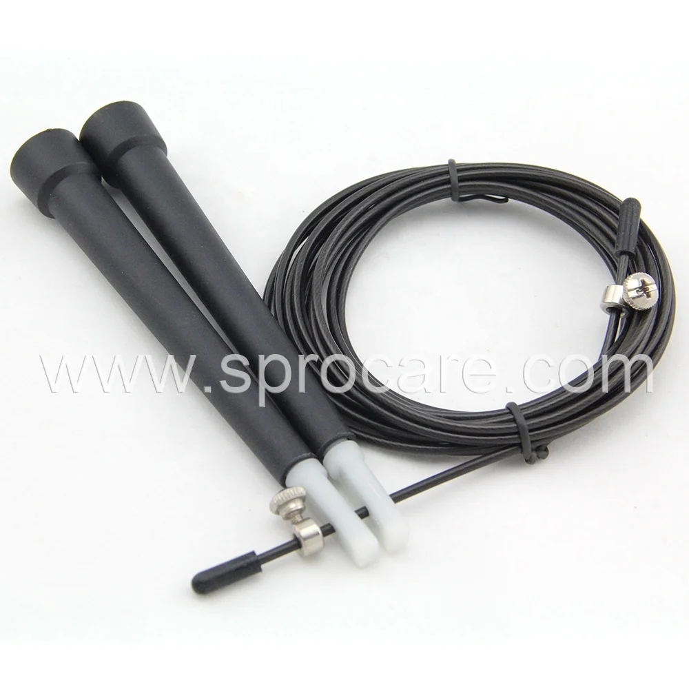 Plastic Speed Jump Rope Adjustable Steel Wire Cable Rope, Anti-tangle Fast Turning Skipping Rope for Cardio, Boxing,Home Workout