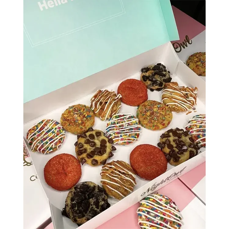 Unique Corrugated Packaging Bio-Degradable Macaron Biscuits Mochi Donut Container Drawer Dessert Box