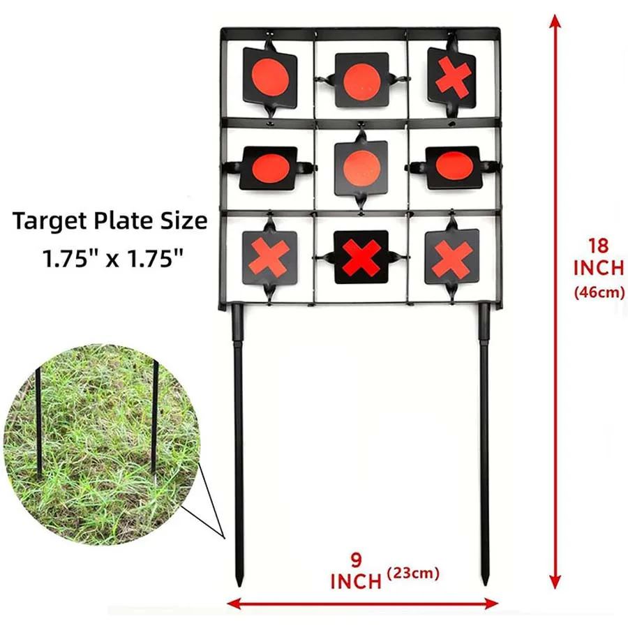 9x18inch Spinner Shooting Targets Small Mini Steel Pellet Metal Resetting 9 squares automatic spinning reset