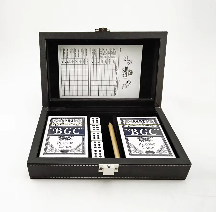 Customized Personalized  Pu Leather Poker Cards Tuck Box Playing Cards With Packaging Case