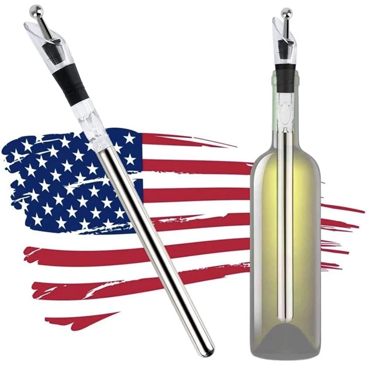 Wine Aerator  Premium  Wine Aerating Pourer Premium Metal 3-in-1 Rapid Iceless Stainless Steel 1 Piece Silver Stopper