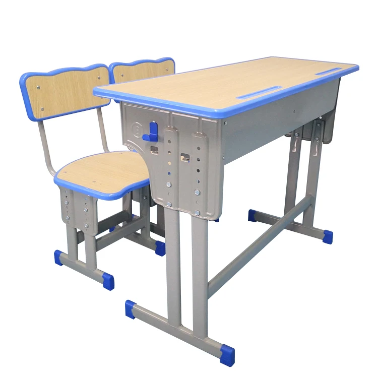 custom primary school secondary school classroom wood table double student desks and chairs with storage