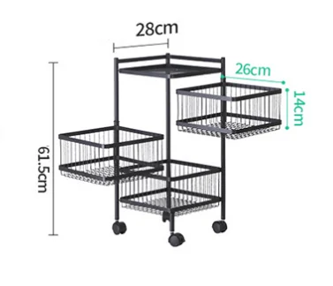 Original Factory Newest Kitchen Bathroom Storage Trolley Narrow Kitchen Folding Hand Trolley Cart