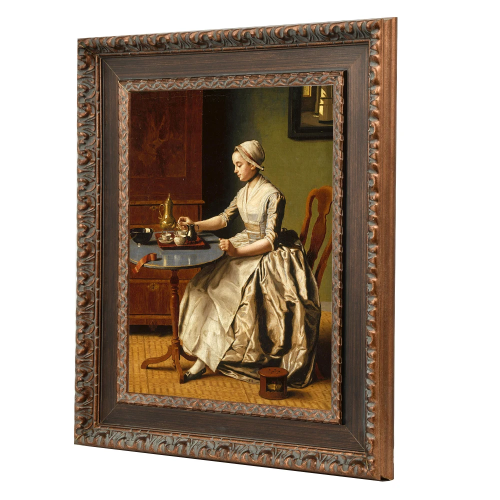 Custom Classical Solid Wood Oil Painting Frames Baroque Wooden Picture Photo Frame