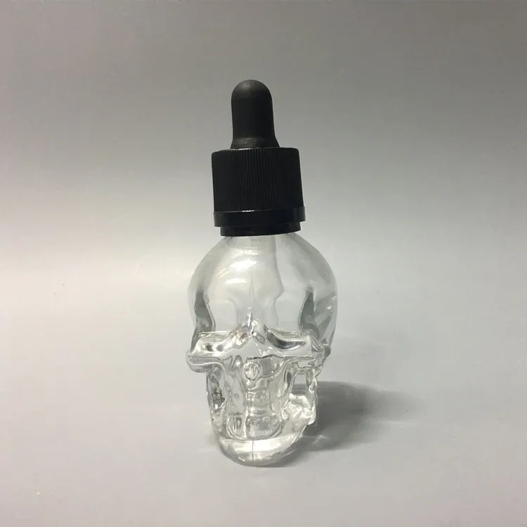 Wholesale 30ml Glass Bottle Packaging Factory Transparent Empty Skull Bar Glass Bottle for Skincare