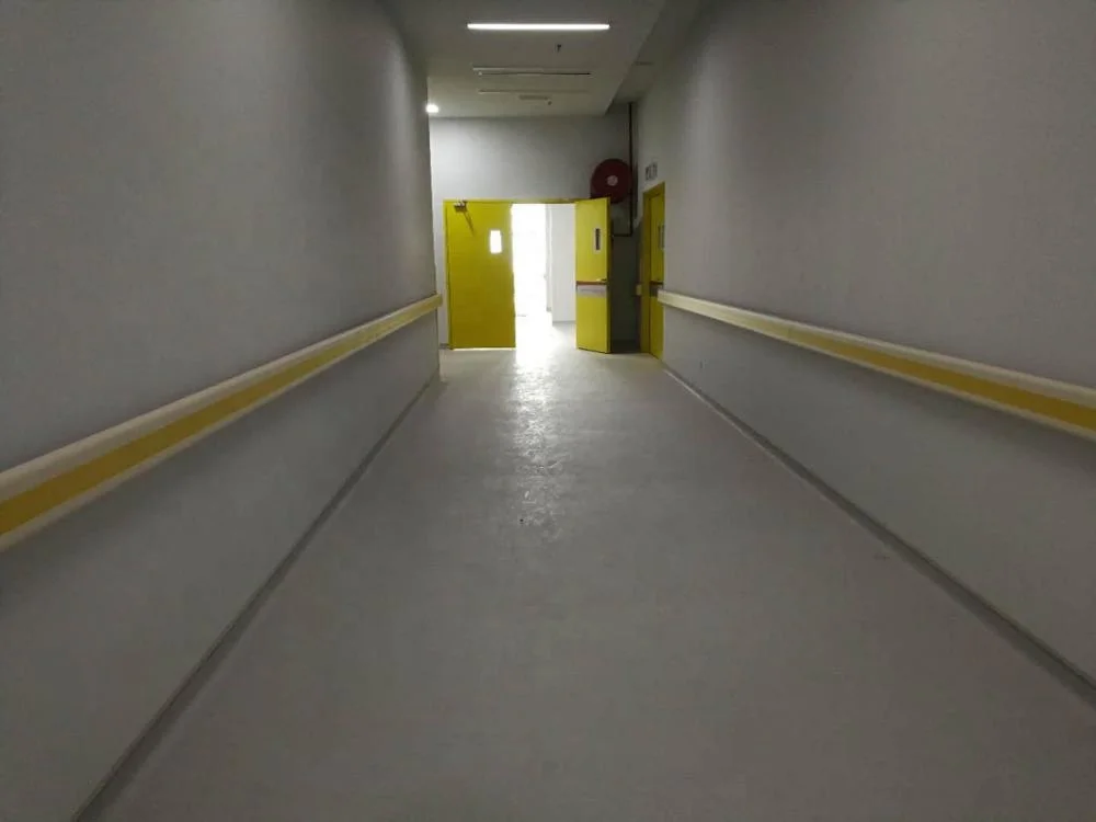 pvc aluminium anti impact wall mounted handrail for hospital hallway