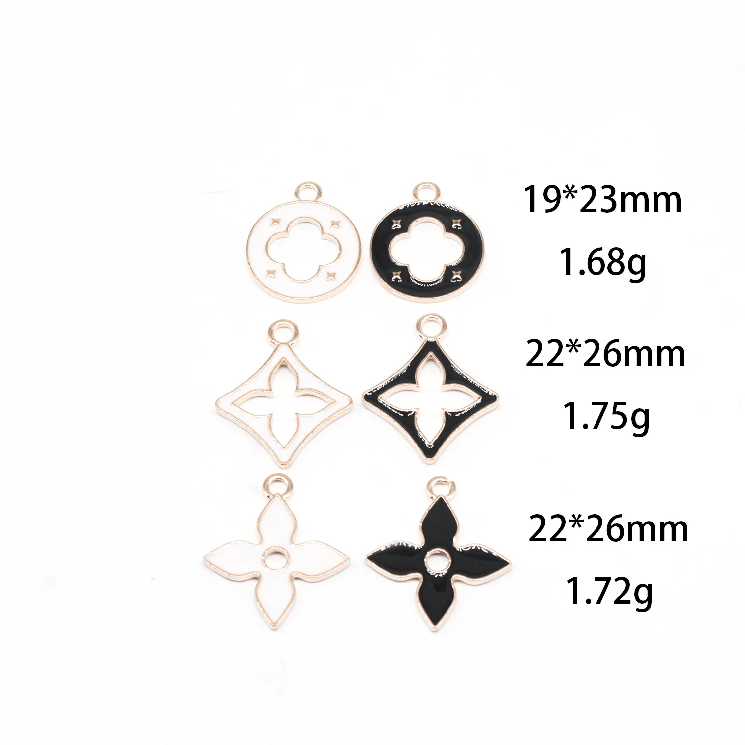 DIY Gold Plated  Zinc Alloy Diy Pendants Jewelry Making  Accessories Four Leaf Flower Enamel Enameled Clovers Pendant Charm