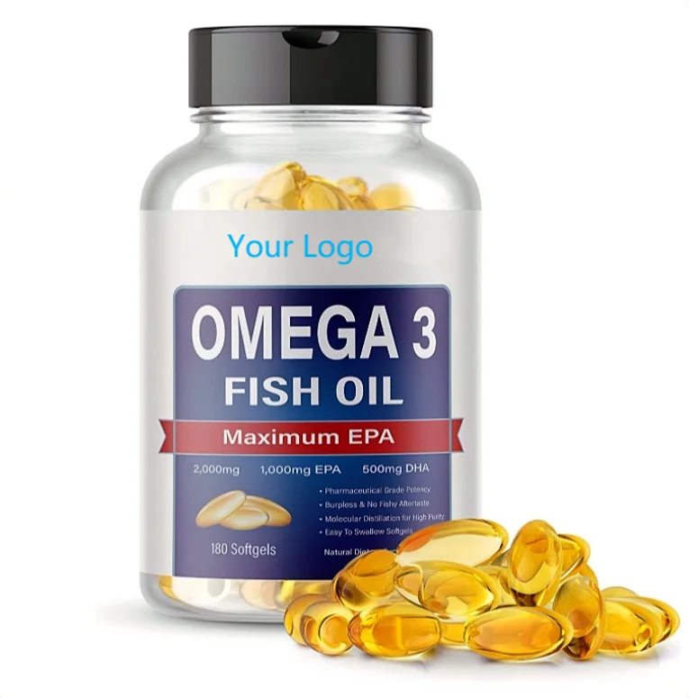 Healthy Care High Quality Omega3 500/250  EPA/DHA Fish Oil 1000Mg Softgel Capsules