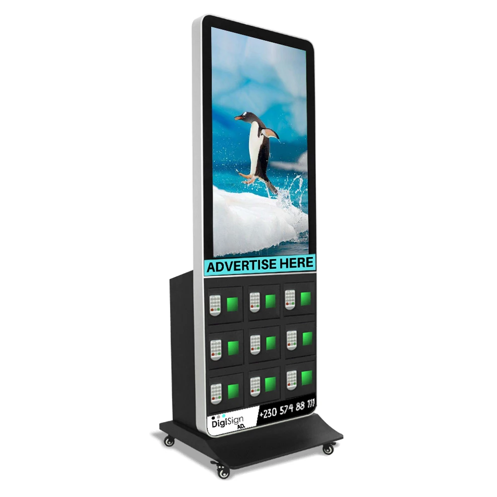 
Advertising Kiosk 9 Ports Mobile Phone Universal 3 In 1 USB Cable Quick Charging Station For Conference Hall/Meeting Rom 