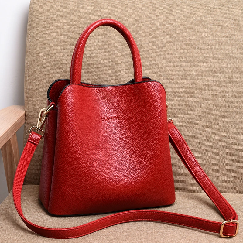 Luxury Brand Women Handbags Designer Shoulder Bag Leather Handbag Three-layer Pocket stylish lady shoulder crossbody sling purse