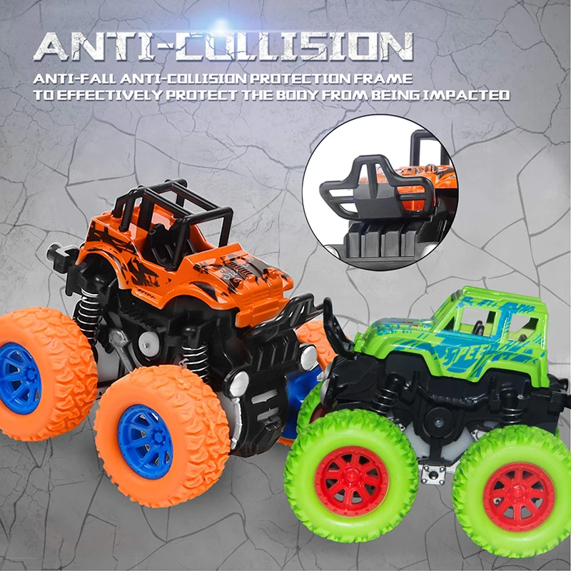 Wholesale 4WD Plastic Mini Drift Off Road Climbing Car Toy Truck Crawler Dual Friction Stunt Vehicle for Kids
