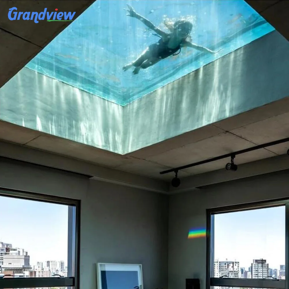 100 mm thick clear acrylic floor panel acrylic glass bottom panel for roof