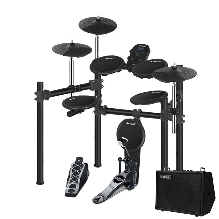 electric drum set entry level for beginner 5 drums 3 cymabls