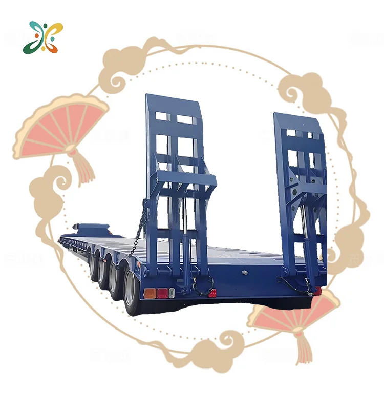 Heavy Duty 10 Axle 100 Ton Extendible Semi Trailer Transport Construction Machinery Lowbed Truck Trailer