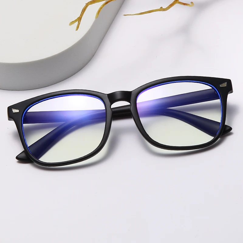 
Custom Logo Eyewear Square Anti Blue Light Blocking Glasses 