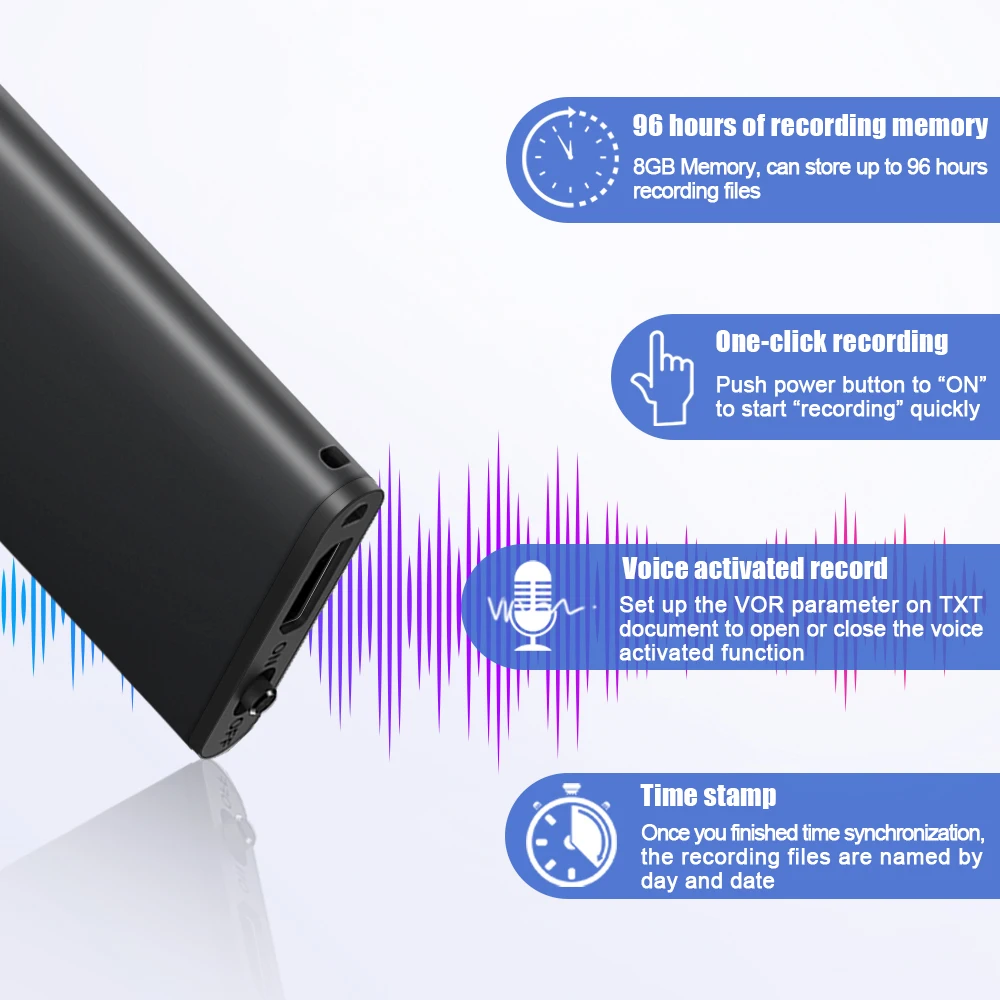 Mini audio recorder 8/16GB  portable  audio recording devices digital voice recorder