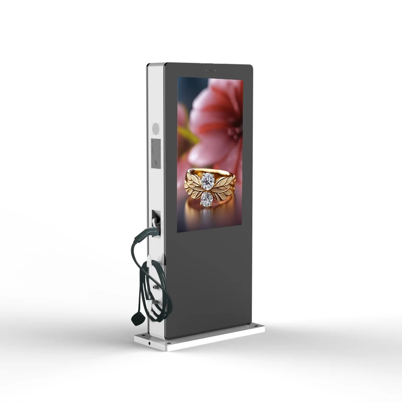 49 inch IP65 waterproof high brightness 3500 nits single and double sided screens Outdoor Ev Charging Post Advertising Display