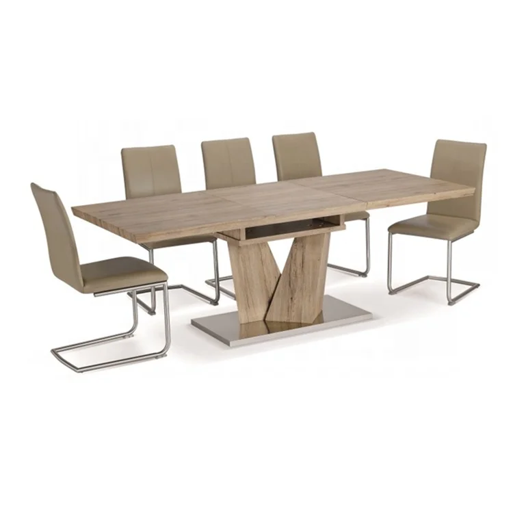China modern contemporary home furniture extendable MDF wooden dining table