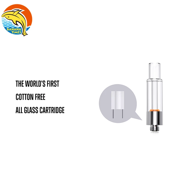 2021 top selling 510 cartridge empty 1ml vape oil cartridge Banana Times AG02 glass cartridges with packaging