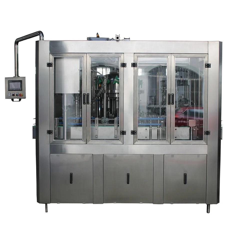 Automatic seaming bottling line capping glass bottle carbonated soda drink beer filling machine