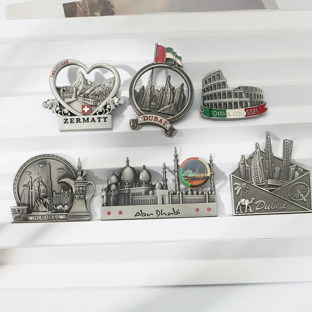 Zinc Alloy Custom Wholesale Tourism Gift Souvenirs Eiffel Tower Metal Zinc Alloy Magnets Fridge Tourist Souvenir