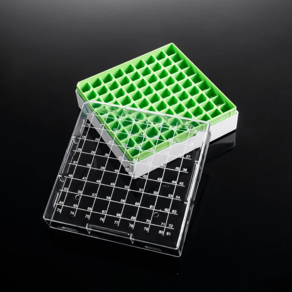Lab 81 well cryo tube box cryogenic vial storage box Medical Plastic Cryovial