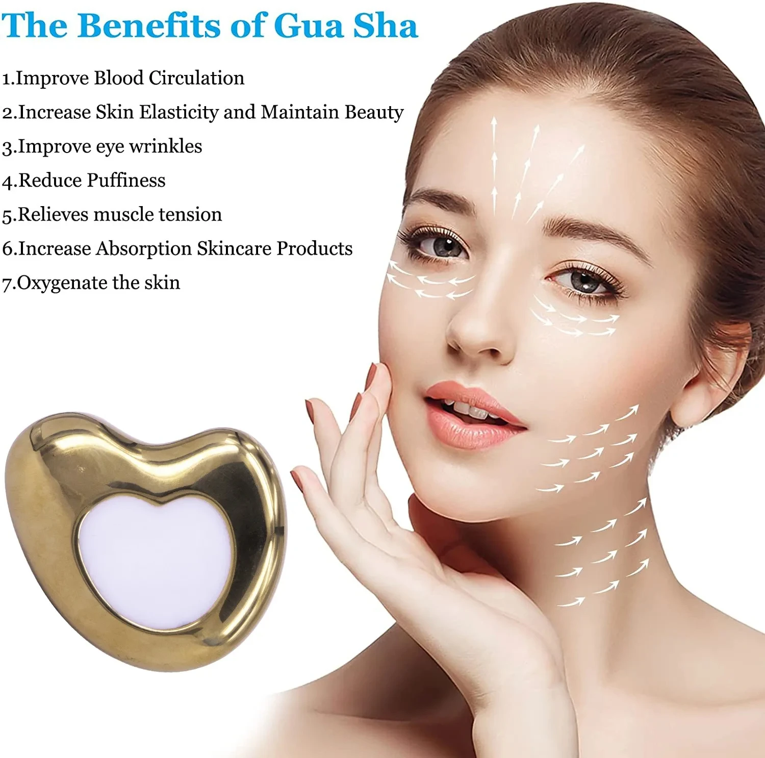 Skin Firming Lifting Facial Massager with Warm Cold Cryo Compression Therapy Inner Core Gel Hot Cold Guasha for Face Application