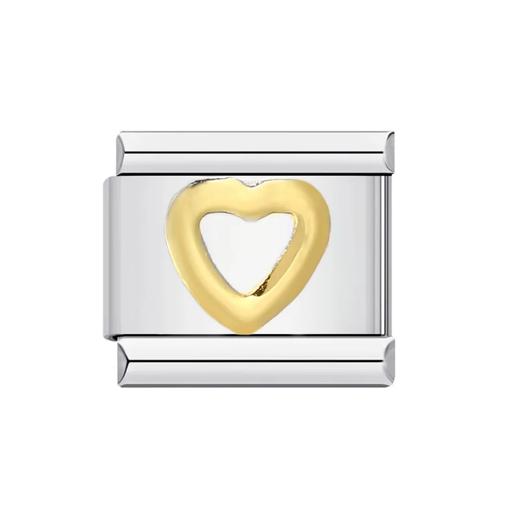 Energinox Stamping Pattern Enamel DIY Italian Module Stainless Steel Italian Charm Bracelet