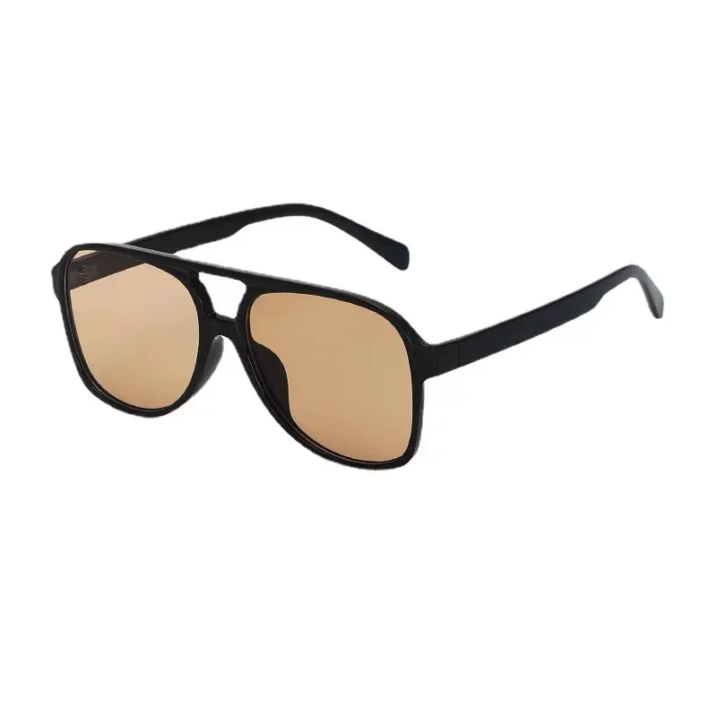 Vintage Double Bridge Sunglasses 2022 Brand Large Square Frame Shades Vendor Women Oversized Men Sunglasses PC Decoration AC