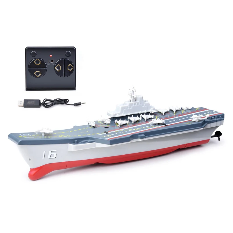 2.4Ghz 4CH High Speed Rc Boat Toy 360 Degree Rotation Radio Control Military Ship Model Remote Control Aircraft Carrier For Kids