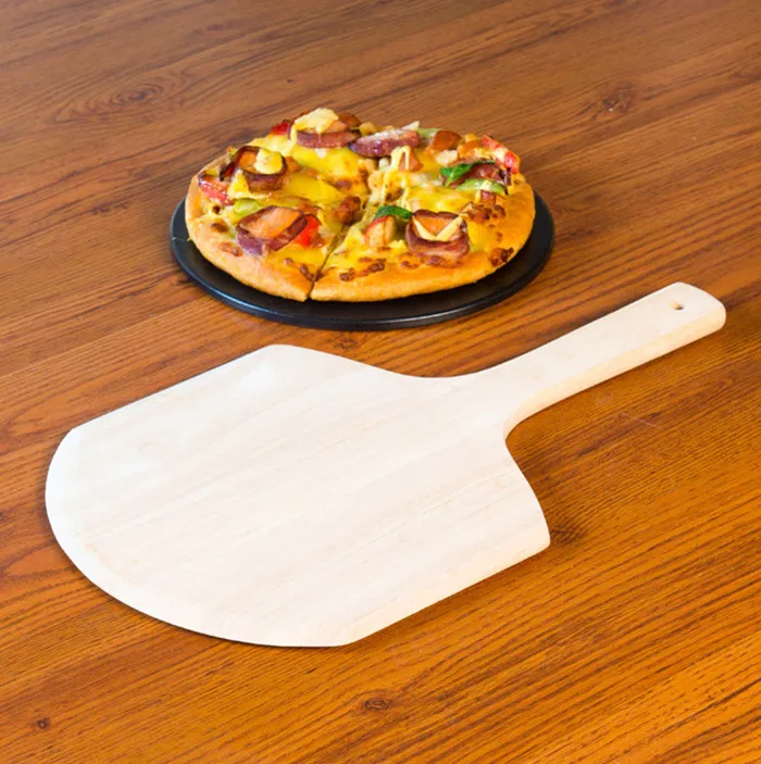 Cordierite pizza stone set,refractory pizza oven stone with pizza cutter wheel,rubber wood pizza peel