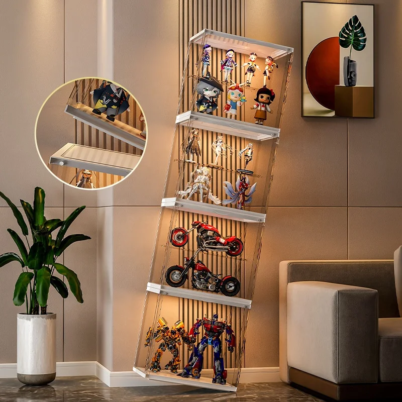 Luxury Large Capacity Storage Toy Shoe Rack Box Tempered Glass Shoe Cabinet Home Furniture