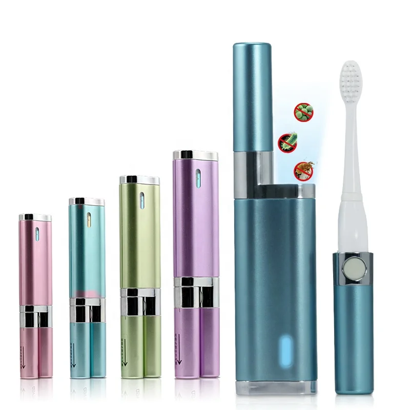 Seago Adult Fashion 2 In 1 Portable Waterproof Automatic Battery Powered Sonic Electric Toothbrush With UV Sterilizer
