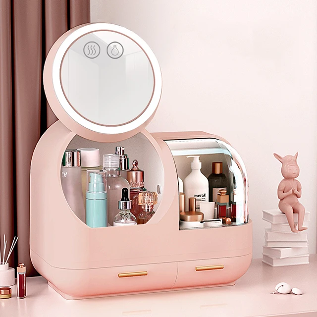 Rmier Advanced Sense Cosmetics Cabinet With Mirror With Light Dressing Table Skin Care Products Large Capacity Storage Rack