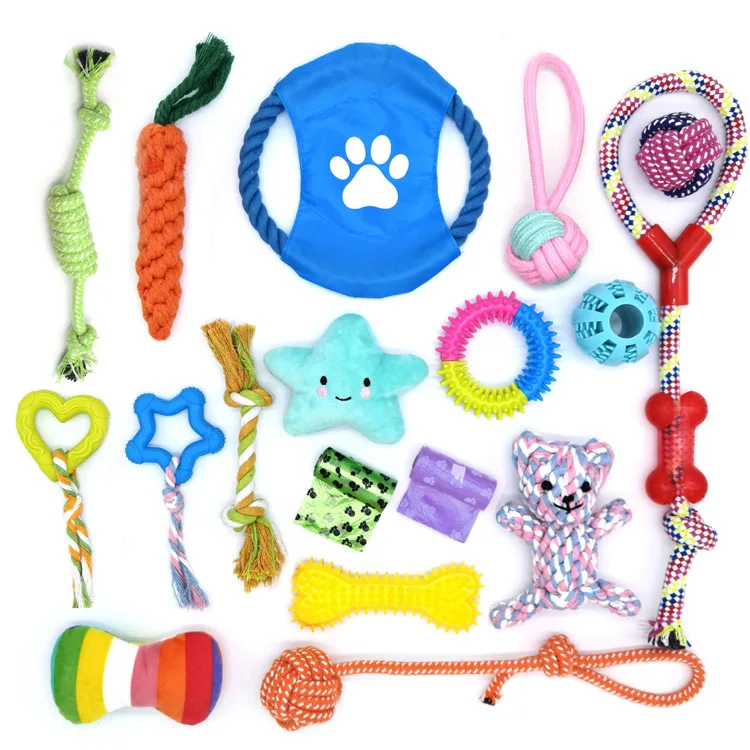 Custom Christmas Durable Cotton Rope Dog Toys 10 Pack Gift Set Free Assortment Pet Chew Dog Toy Set
